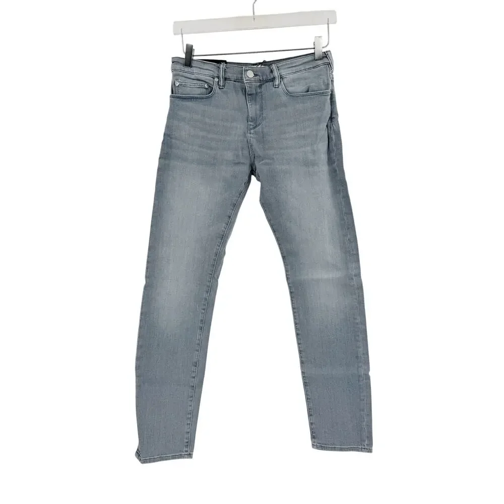 REISS Mason Jeans Size 30 Waist NEW $245 Mid Blue Jersey Stretch Tapered Slim